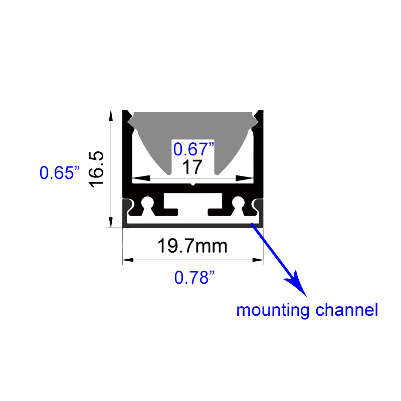 50 Degree Lens LED Light Diffuser - For 15mm Wide Strip 50 Degree Lens LED Light Diffuser - For 15mm Wide Strip
